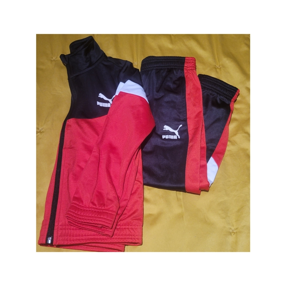Puma red, black and white tracksuit set